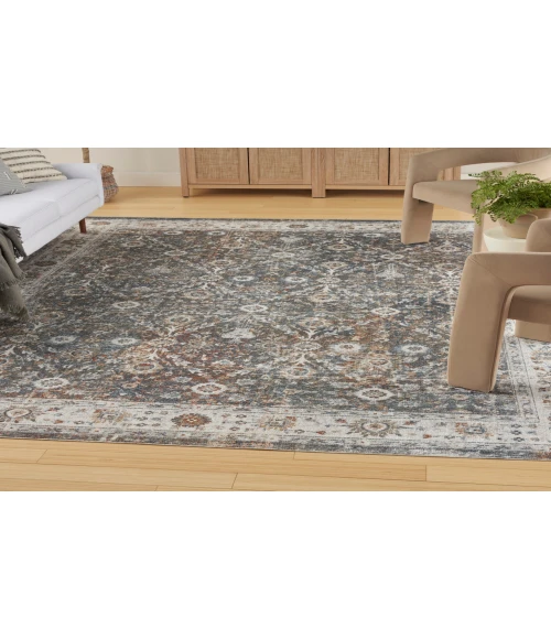 Nourison Astra Machine Washable Ivory Multicolor ASW16 6 ft. 7 in. X 9 ft. Rectangle Rug