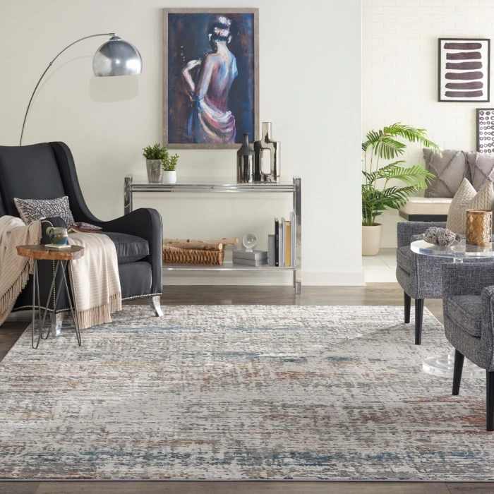Nourison Rustic Textures Area Rug RUS14-Light Grey Multi
