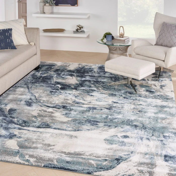 Kathy Ireland American Manor Area Rug AMR03 Blue/Ivory 9' x 12'