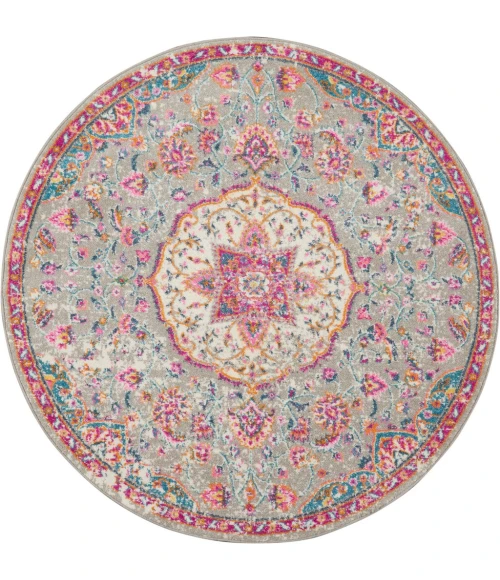 Nourison Passion Round Area Rug PSN22-Grey/Multi