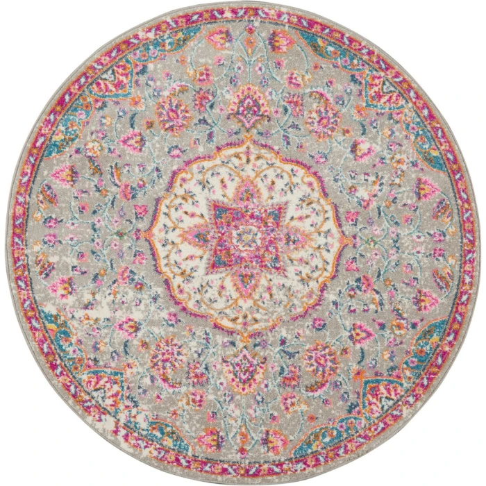 Nourison Passion Round Area Rug PSN22-Grey/Multi