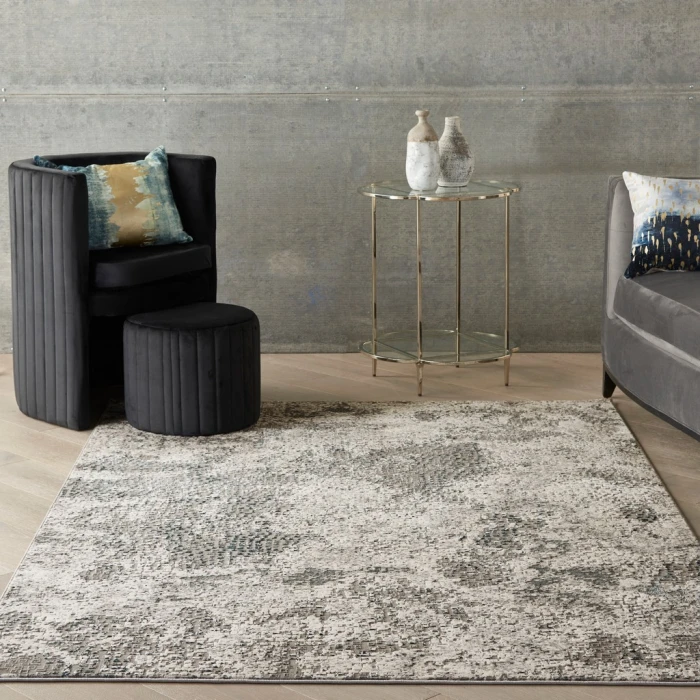 Michael Amini MA90 Uptown Area Rug UPT02-Ivory/Grey