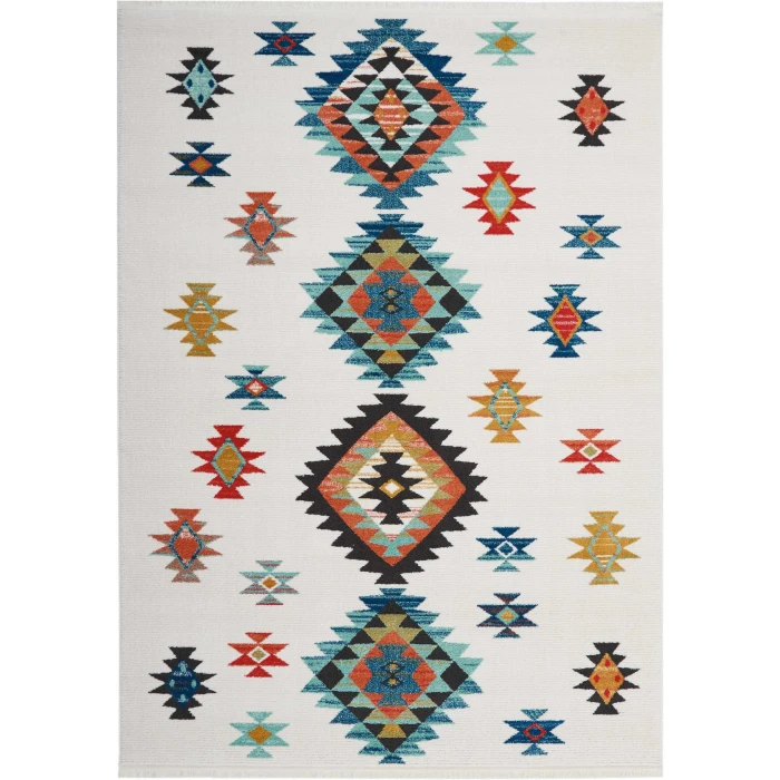Nourison Home South Western White NAV07 9ft.3in. x 13ft. Rect. Rug