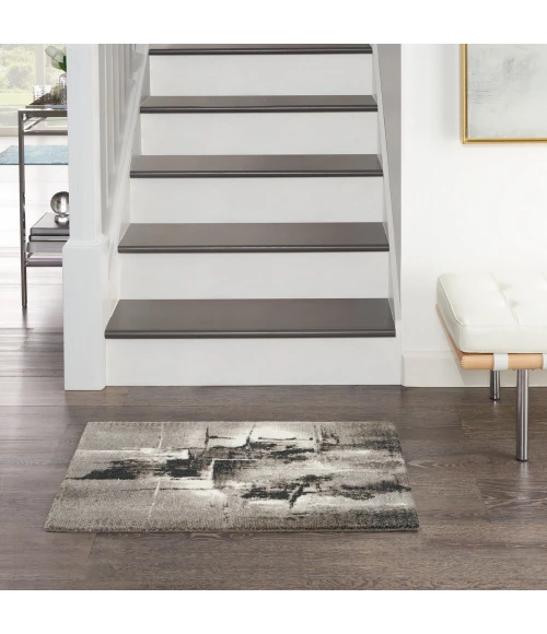Nourison Twilight Area Rug TWI30 Grey/Ivory/Black