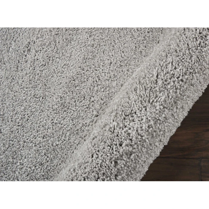Nourison Malibu Shag Round Area Rug MSG01-Silver Grey
