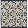 Nourison Home Caribbean CRB02 Ivory Navy 5 ft. Square Area Rug