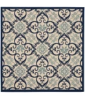 Nourison Caribbean Square Area Rug CRB02-Ivory/Navy