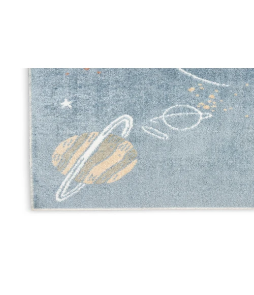 Nourison Astra Machine Washable Blue Multicolor ASW18 3 ft. 3 in. X 5 ft. Rectangle Rug