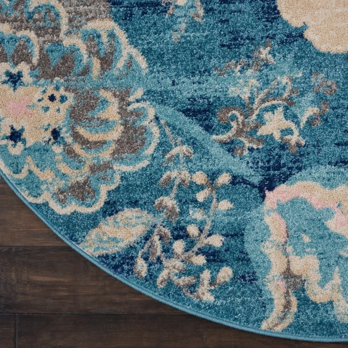 Nourison Tranquil Round Area Rug TRA02-Turquoise