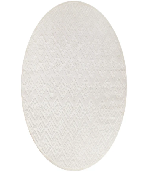 Nourison Versatile Ivory White NRV01 8 ft. Round Rug