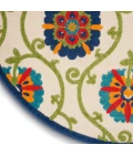 Nourison Aloha Round Area Rug ALH19-Blue/Multicolor