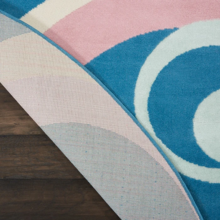Nourison Grafix Round Area Rug GRF21-Blue Multi Colored
