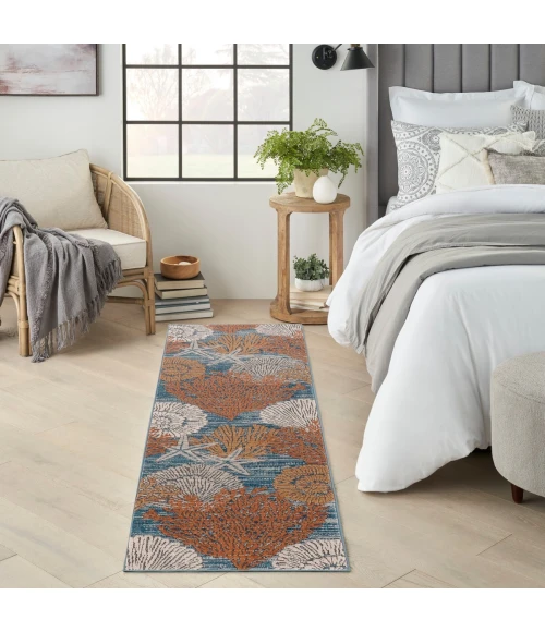 Nourison Seaside Blue Multicolor SDS04 8 ft. Rect. Rug
