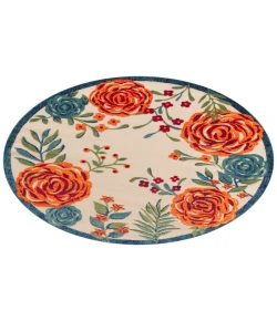 Nourison Home Aloha ALH32 Ivory Multicolor 7 ft. 10 in. Round Area Rug