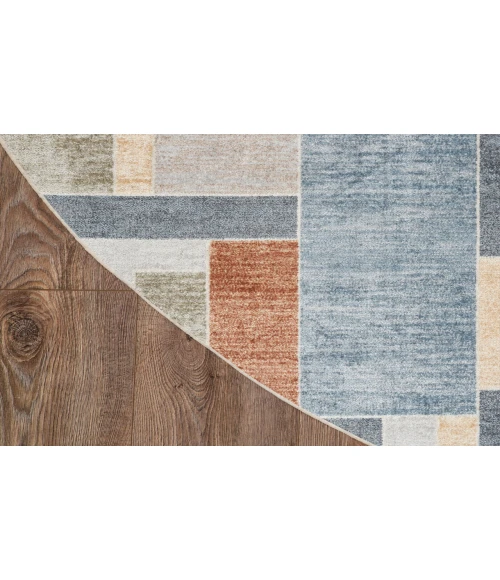 Nourison Astra Machine Washable Multicolor ASW09 5 ft. 3 in. Round Rug
