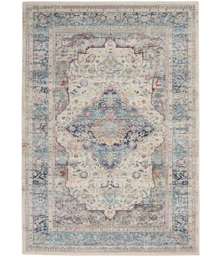 Nourison Home Vintage Kashan VKA07 Ivory Blue 4 ft. X 6 ft. Area Rug