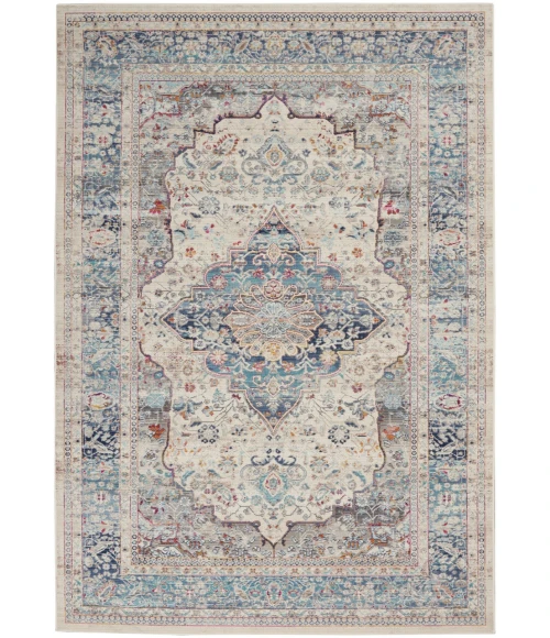Nourison Vintage Kashan Area Rug VKA07-Ivory Blue
