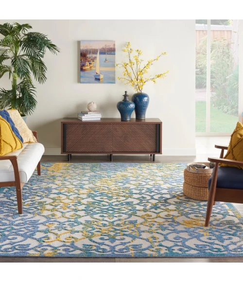 Nourison Aloha Indoor/Outdoor Area Rug ALH21-Ivory Blue