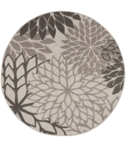 Nourison Home Aloha ALH05 Silver Grey 4 ft. Round Area Rug