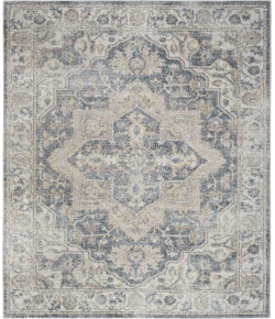 Nourison Astra Machine Washable Grey Blue ASW12 7ft. x 10ft. Rect. Rug