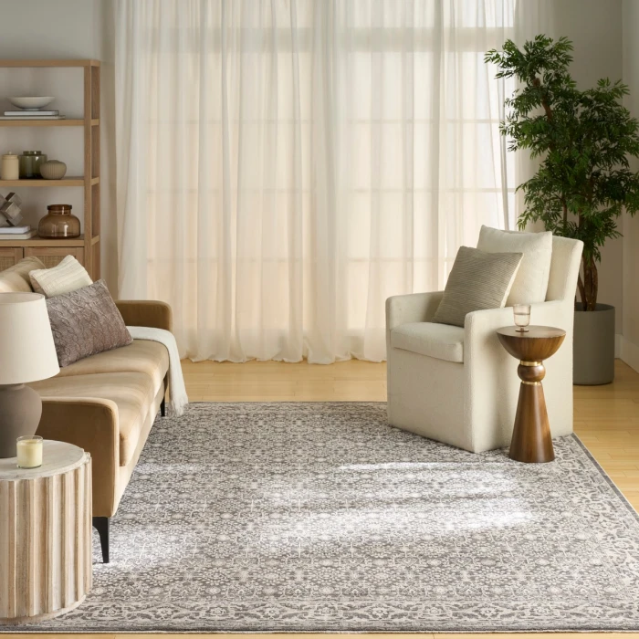 Nourison Shadows Charcoal Ivory SHW04 6 ft. X 9 ft. Rect. Rug