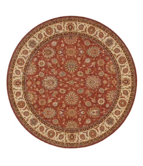 Nourison Living Treasures Round Area Rug LI05-Rust