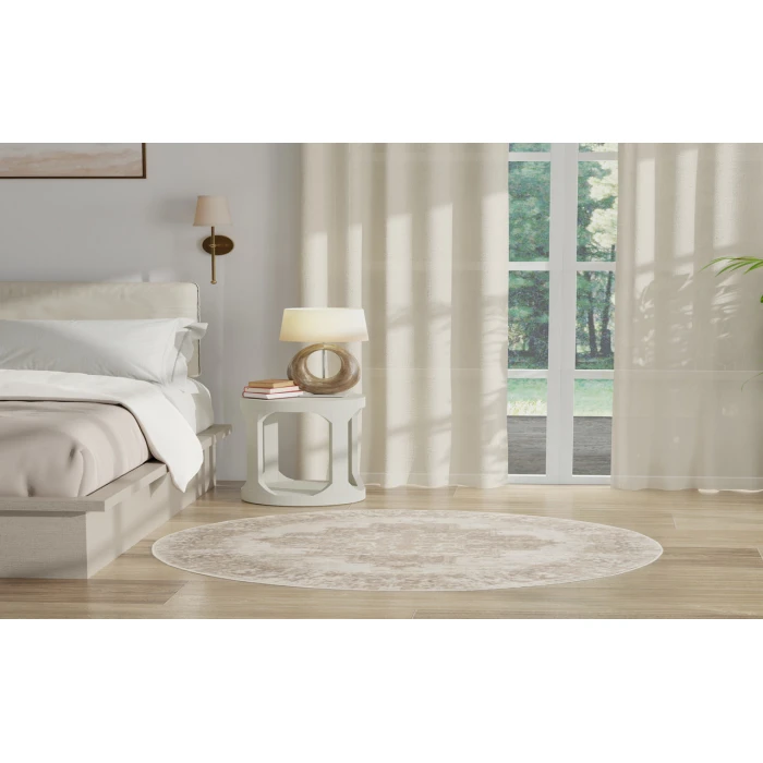 Nourison Grafix Ivory Beige GRF14 4 ft. Round Rug