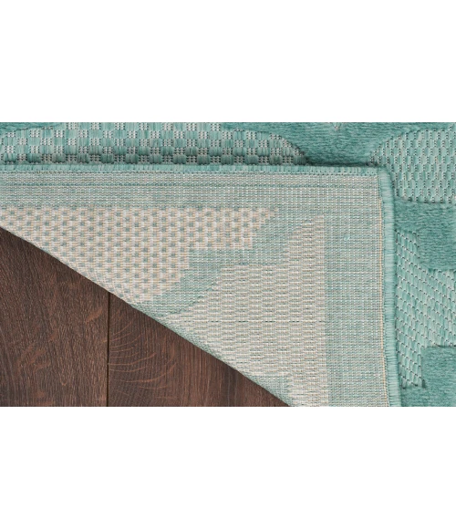 Nourison Easy Care Aqua/Teal NES01 2 ft. X 4 ft. Rectangle Rug