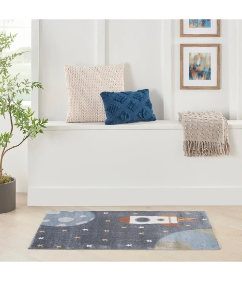 Nourison Astra Machine Washable Area Rug ASW06 Sky Blue