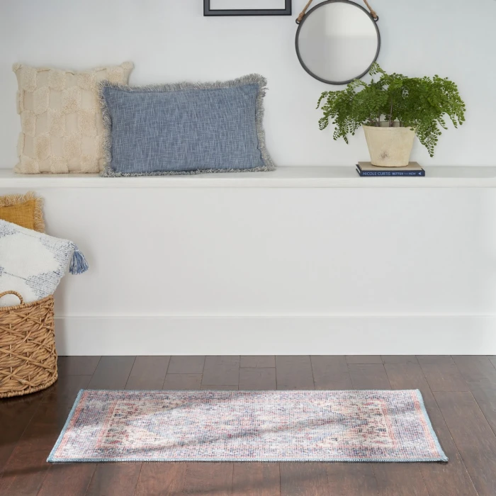 Nicole Curtis Machine Washable Series 1 Area Rug SR104 Blue/Multi 2' x 4'