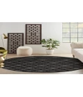 Nourison Easy Care Charcoal Black NES01 8 ft. Round Rug
