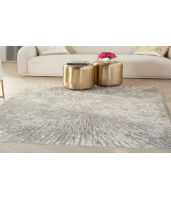 Nourison Home Glow MTL01 Grey Mocha 6 ft. X 9 ft. Area Rug