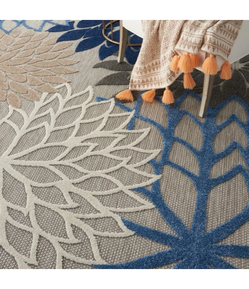 Nourison Aloha Round Area Rug ALH05-Blue/Multicolor