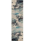 Nourison Celestial Runner Area Rug CES02-Ivory/Teal Blue