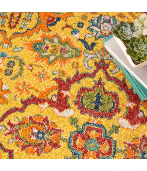 Nourison Allur Area Rug ALR03 Yellow Multicolor
