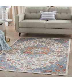 Nourison Home Elation ETN09 Ivory Blue 5 ft. 3 in. X 7 ft. 3 in. Area Rug