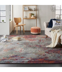 Nourison Home Artworks ATW02 Seafoam/Brick 7 ft. 9 in. X 9 ft. 9 in. Area Rug