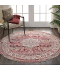 Nourison Vintage Kashan Round Area Rug VKA01-Red