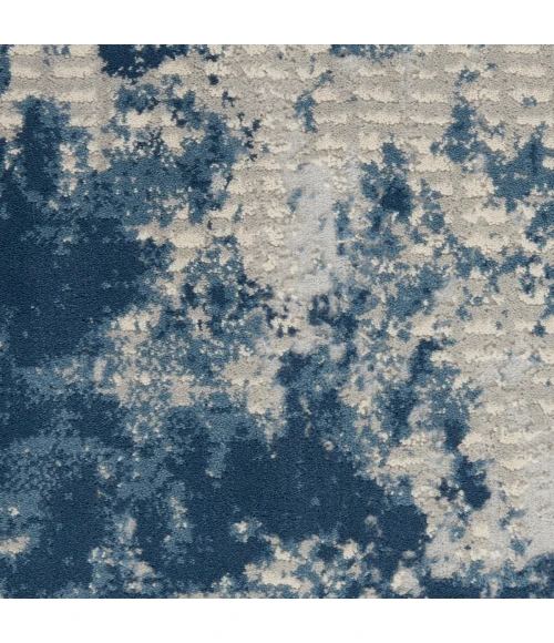 Nourison Rustic Textures Area Rug RUS16 Grey/Blue 5'3" Round