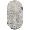 Nourison Home Quarry QUA01 Ivory Grey Blue 3 ft. X 5 ft. Oval Area Rug