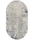 Nourison Quarry Ivory Grey Blue QUA01 3 ft. X 5 ft. Oval Rug