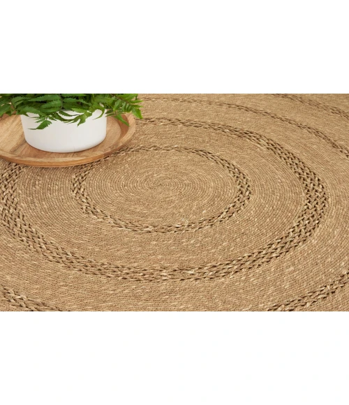 Nourison Natural Seagrass Natural NSG01 3 ft. Round Rug