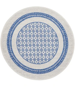 Nourison Home Whimsicle WHS13 Ivory Blue 5 ft. Round Area Rug