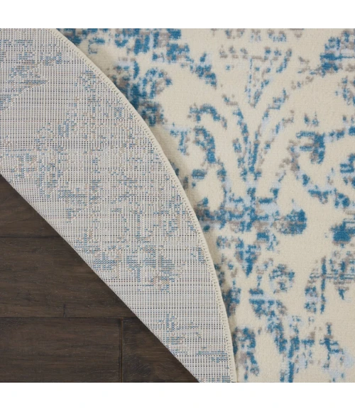 Nourison Jubilant Round Area Rug JUB09-Ivory Blue