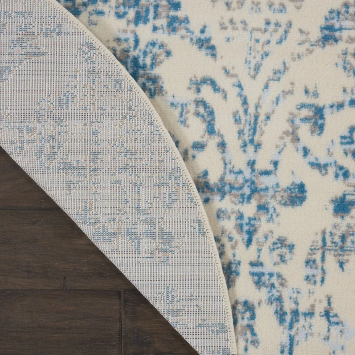 Nourison Jubilant Round Area Rug JUB09-Ivory Blue