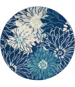 Nourison Home Passion PSN17 Navy Ivory 5 ft. Round Area Rug