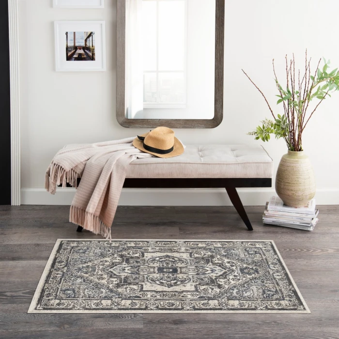 Nourison Quarry Ivory Navy QUA18 2 ft. X 4 ft. Rect. Rug