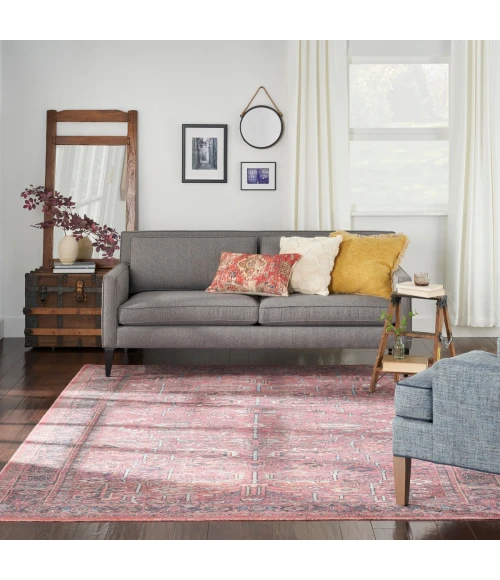 Nicole Curtis Machine Washable Series 1 Area Rug SR102 Red 8' x 10'