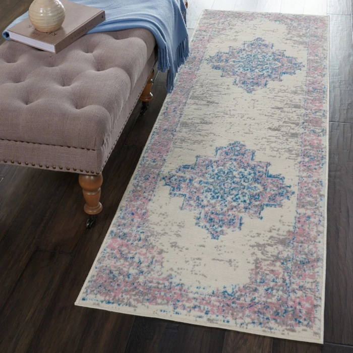 Nourison Grafix Runner Area Rug GRF14-Ivory/Pink