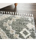 Nourison Oslo Shag Grey/Ivory OSL02 4 ft. X 6 ft. Rect. Rug